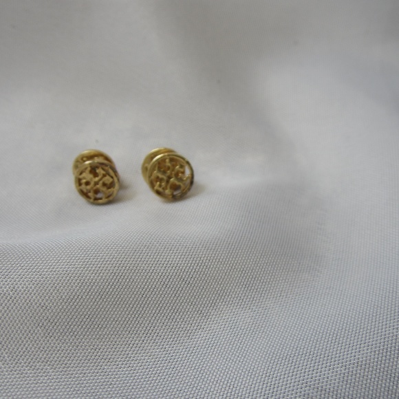 Tory Burch Jewelry - Tory Burch Gold Circle Logo Stud Earrings